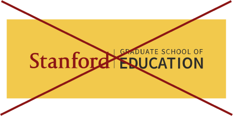 Stanford Graduate School of Education signature (horizontal full color with yellow background crossed out)