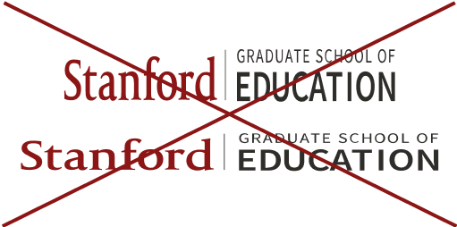 Stanford Graduate School of Education signature (horizontal full color skewed crossed out)