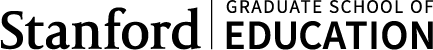 Stanford Graduate School of Education signature (horizontal black color)