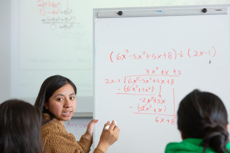 High school students in an algebra class