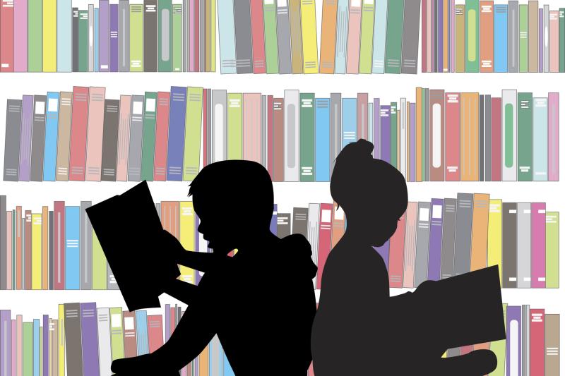 Illustration of kids reading