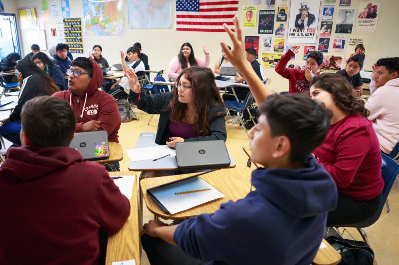 Students in a classroom in Salinas, CA