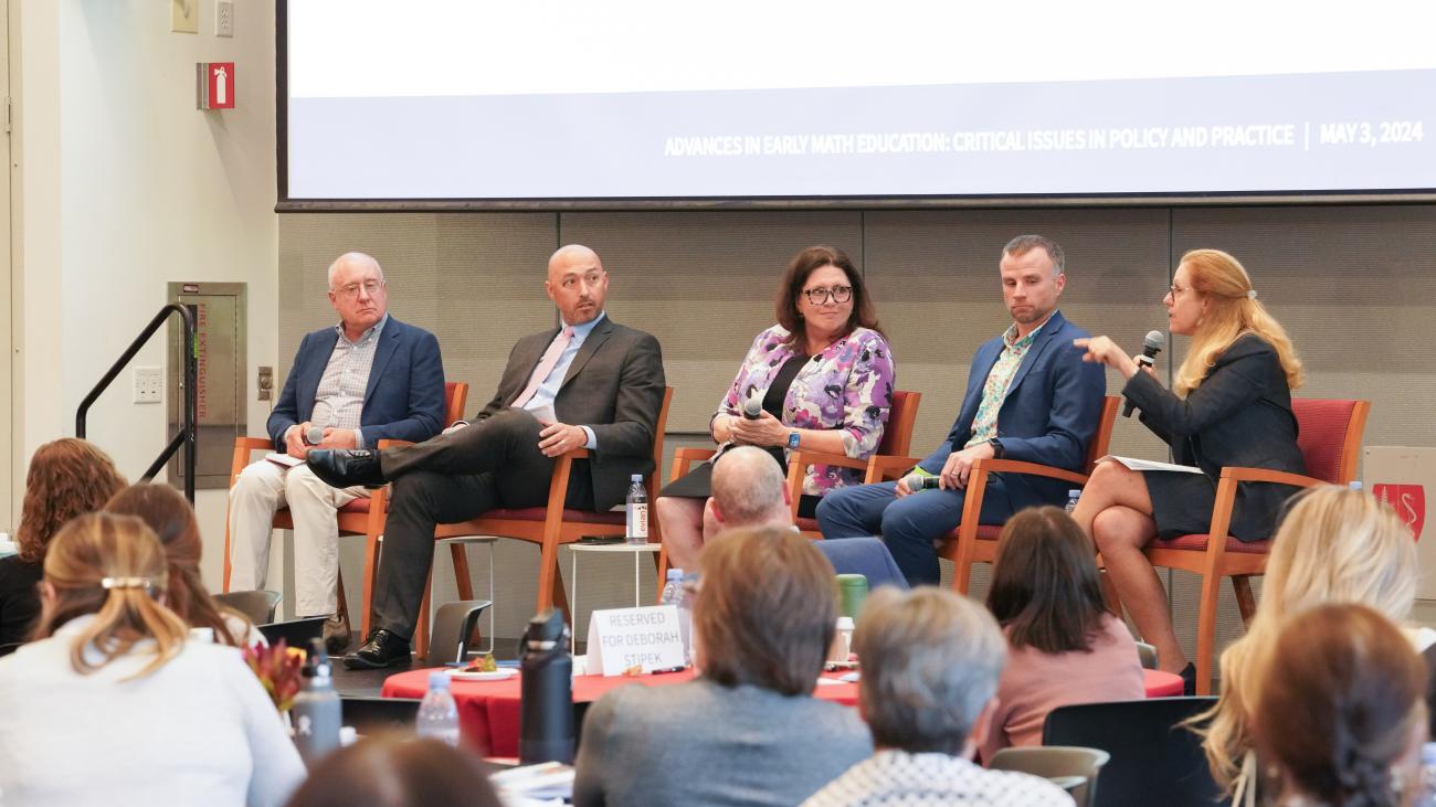 Deborah Stipek speaks on a panel about state policy and early childhood education