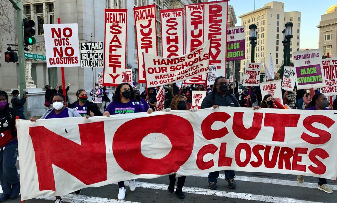 Photo from Oakland protest of school closures