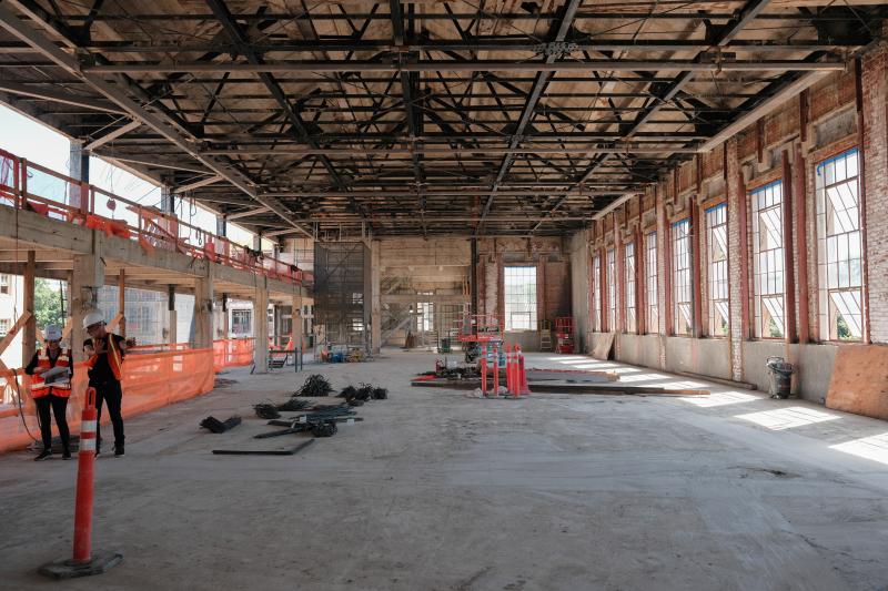 The light, airy room that used to house the library will become an event space, with its historic windows preserved. May 9, 2024 (Photo: Ryan Zhang)