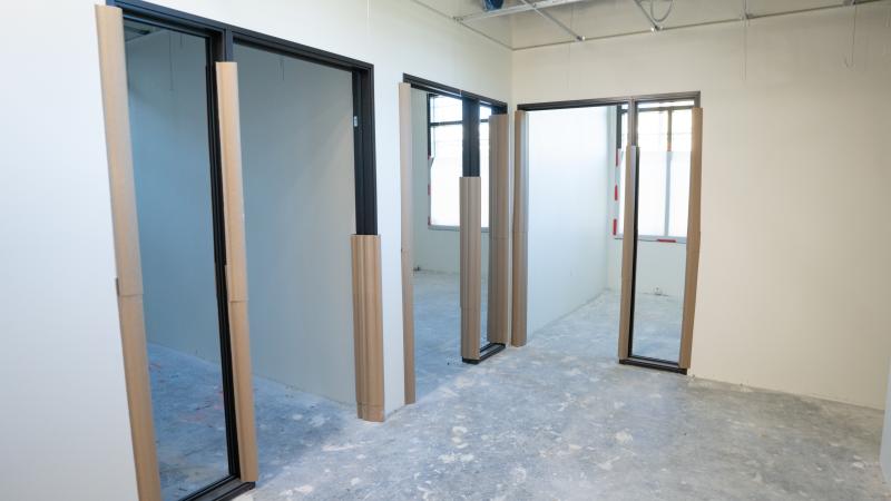 A peek into the new office space in the south building in October 2024 (Photo: Joleen Richards)