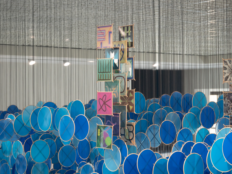 The entire installation is strung up on 17 miles of spectra thread. (Photo: Joleen Richards)