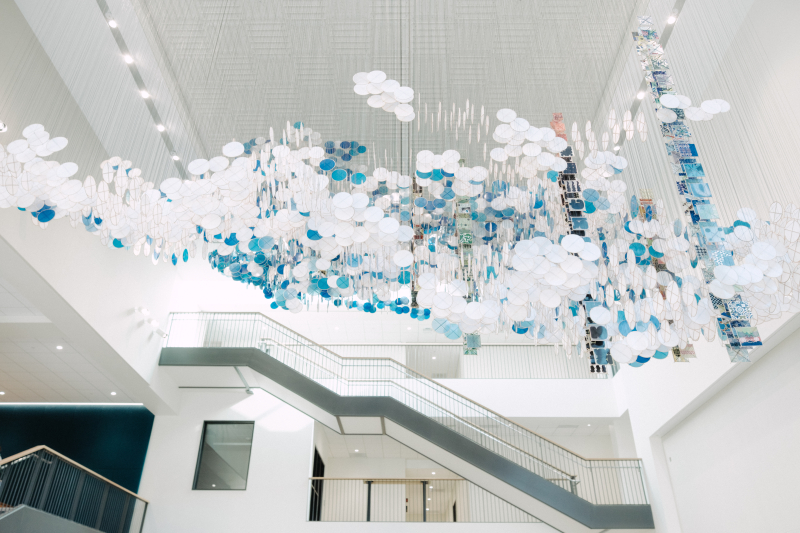 The Gravity of the Sun, invites onlookers to stop, stare and ask questions  — a trait that artist Jacob Hashimoto says is by design. (Photo: Ryan Zhang)