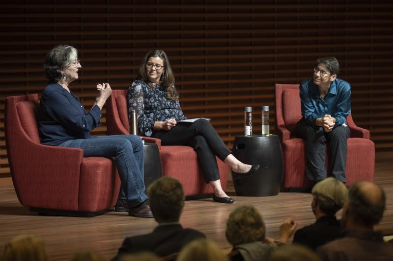 Kingsolver with Lisa Goldman Rosas (center) and Sarah Levine (right). (Photo: Rod Searcey)