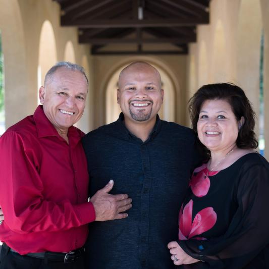 Photo of Sergio Rosas with his parents