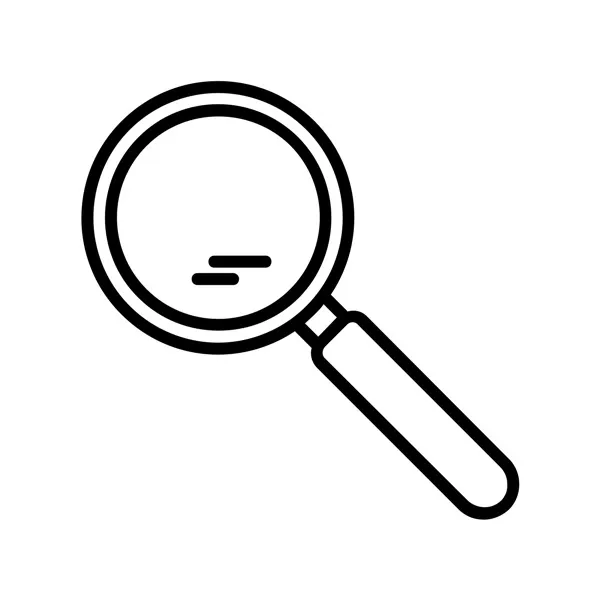 Line drawing of a magnifying glass.