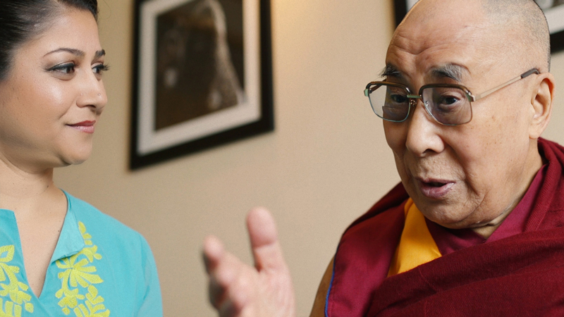 Piya Sorcar meeting with His Holiness the Dalai Lama.