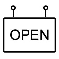 "open" sign