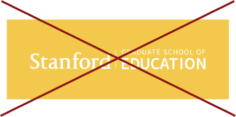 Stanford Graduate School of Education signature (horizontal white color with yellow background crossed out)