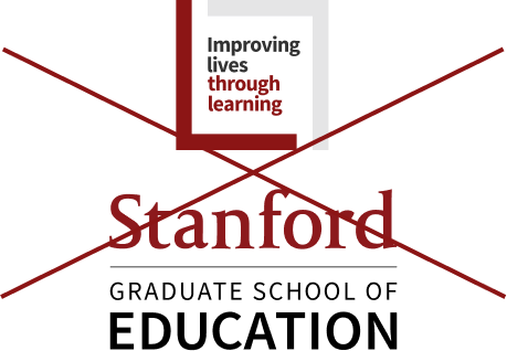 Stanford Graduate School of Education signature (vertical full color) and Imrproving lives through learning logo to the top