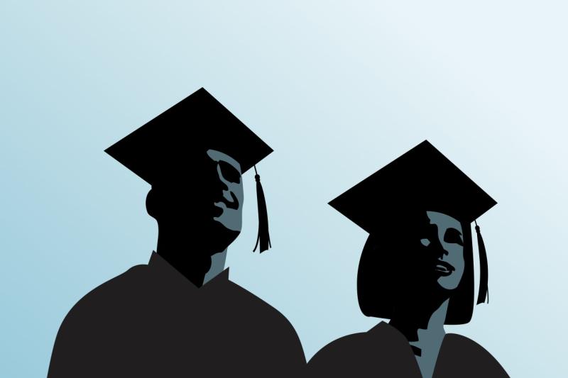 Pair of high school graduates looking to the future