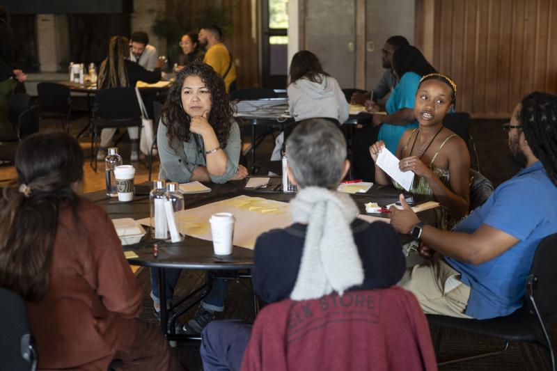 Attendees at the ninth annual RILE conference collaborate during a Saturday workshop. (Photo: Rod Searcey)