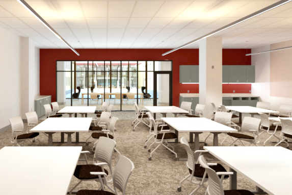Rendering of a large classroom
