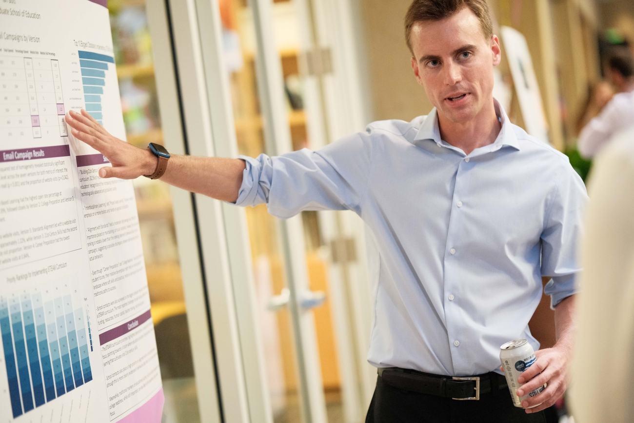 Ian Bott, MS ’23, a member of the first cohort of graduates from the Education Data Science master's program