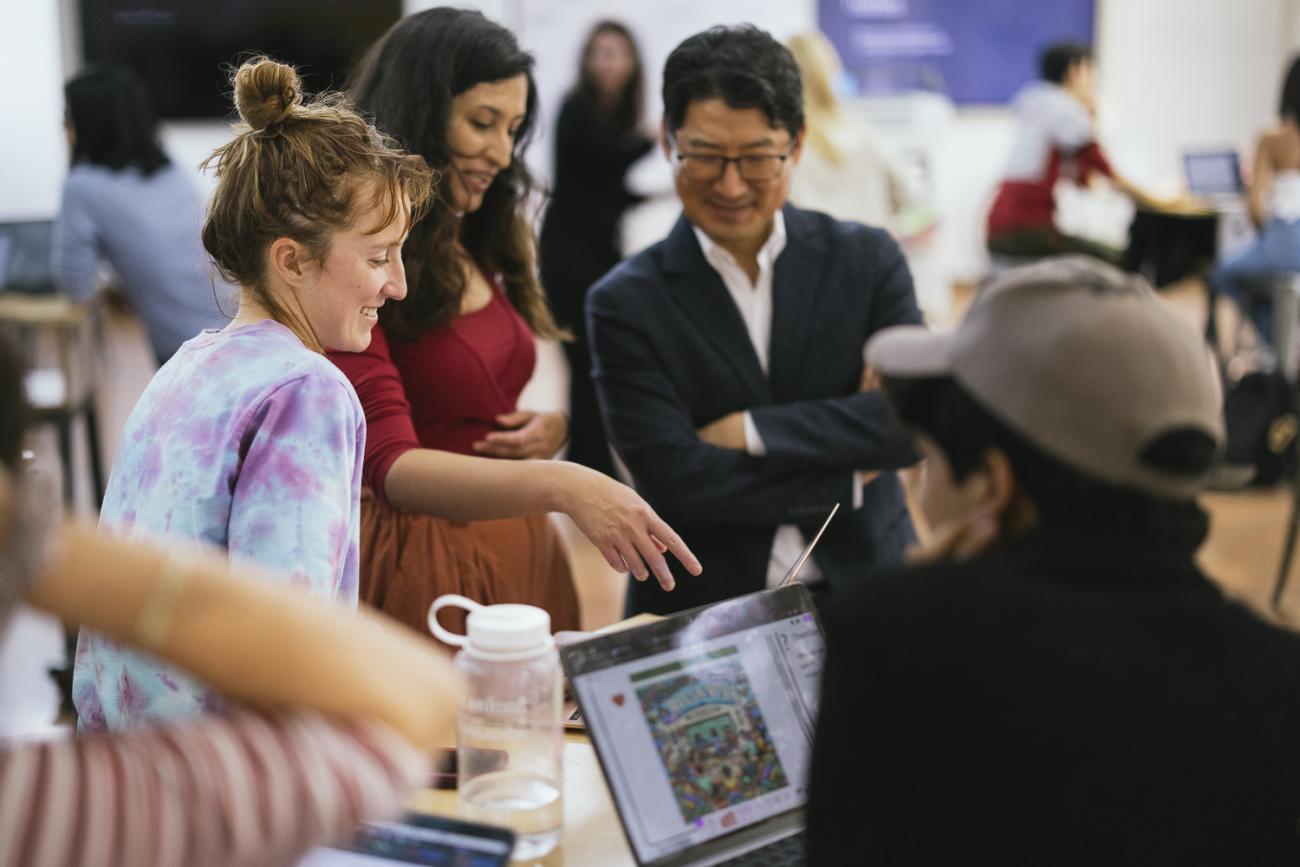 Students in the Design to Equip Learners in Under-Resourced Communities course at Stanford,
