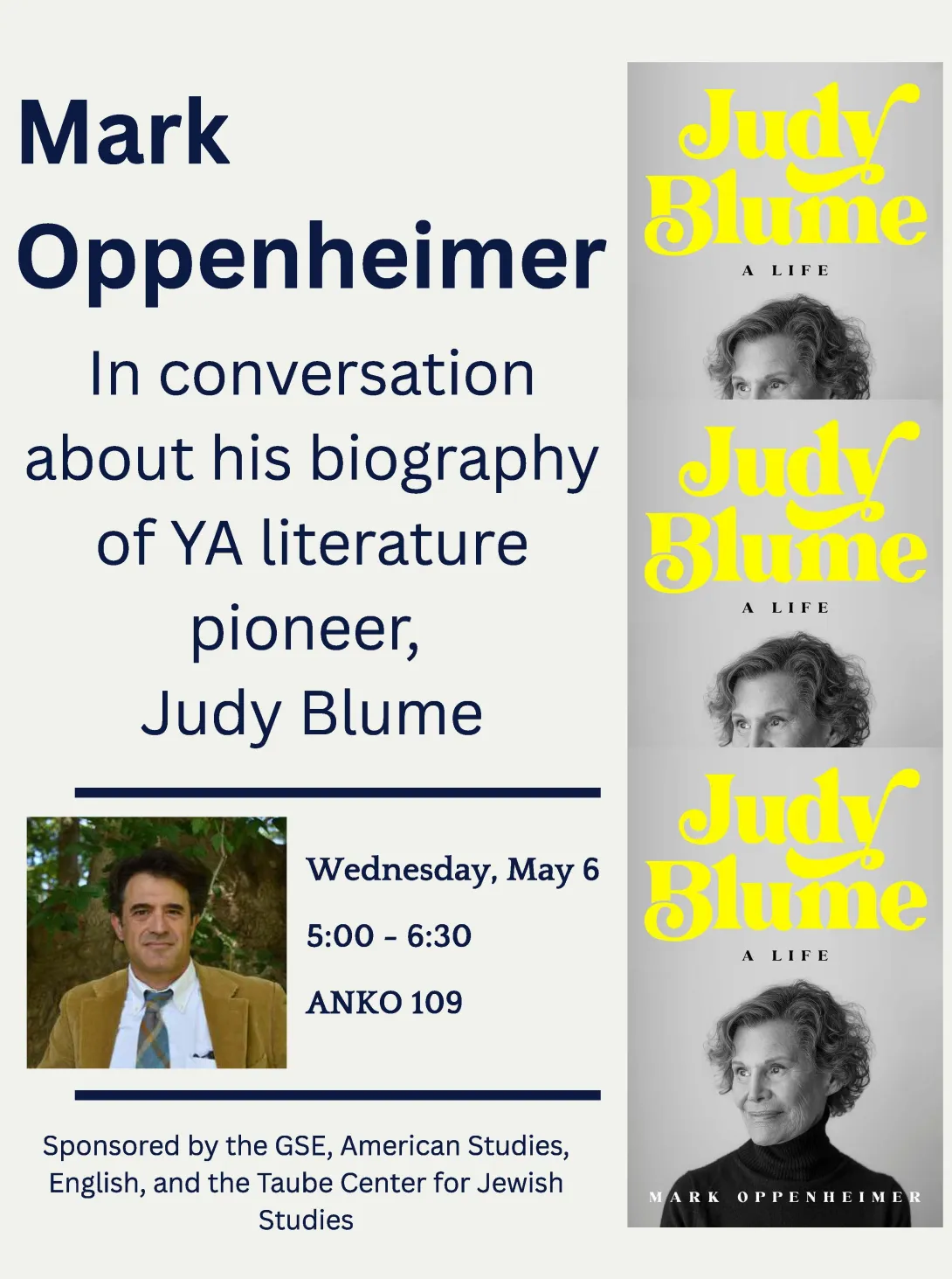 Mark Oppenheimer in conversation about his biography of YA literature pioneer, Judy Blume
